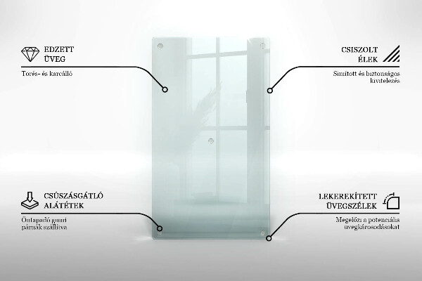 Transparent glass kitchen board 20x12 in