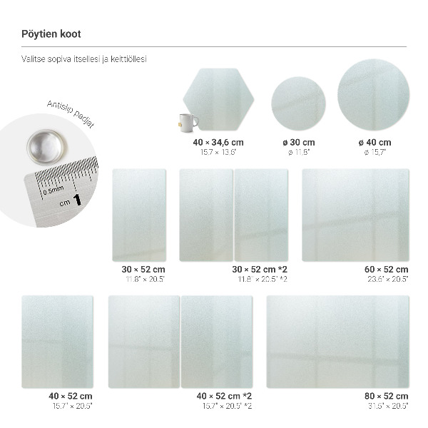 Glass kitchen board set of 2, each 11.8 × 20.5 inches