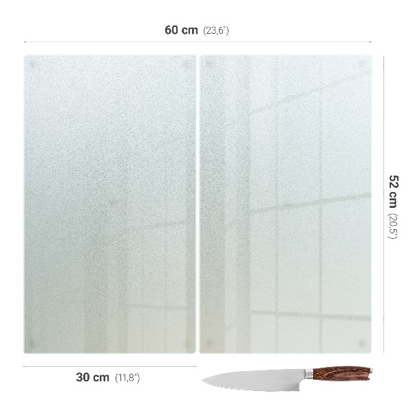 Glass kitchen board set of 2, each 11.8 × 20.5 inches
