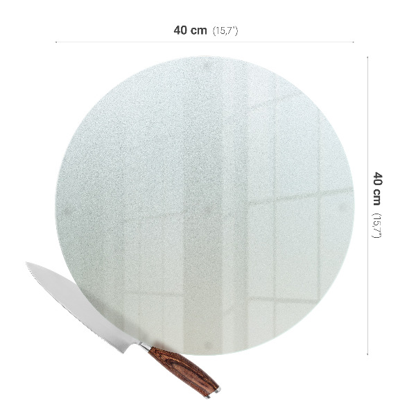 Glass kitchen board with a 15.7 in diameter