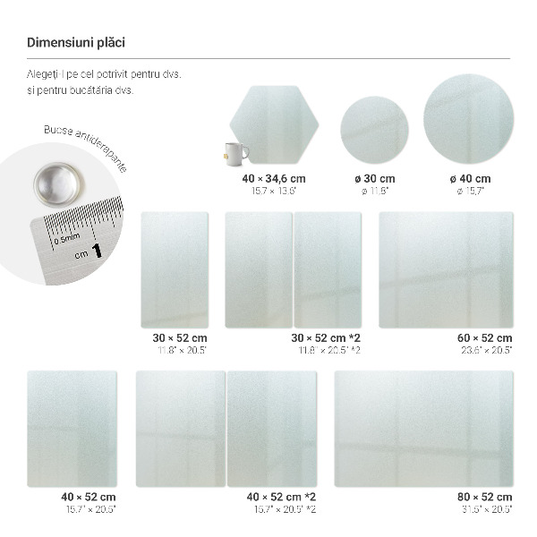 Glass kitchen board 15.7” x 20.5”