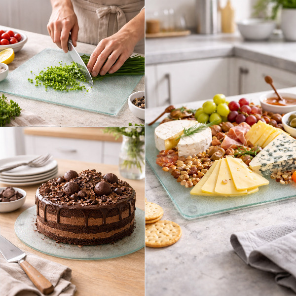 Glass kitchen board 15.7”x20.5”