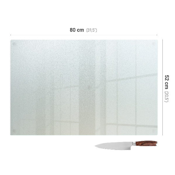 Glass chopping board measuring 31.5 × 20.5 inches