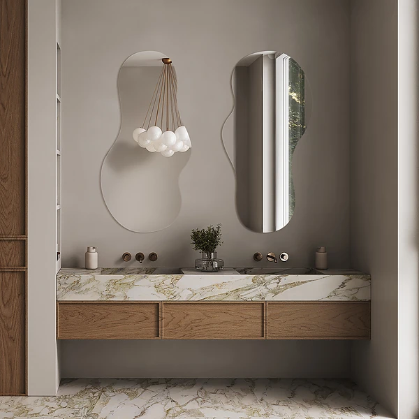 Asymmetrical mirror elegant 15x31 in