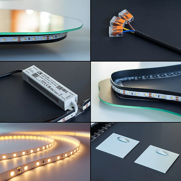 Asymetric LED light mirror unique 15x31 in
