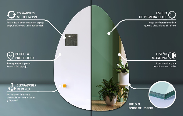 Egg mirror 57x80 cm