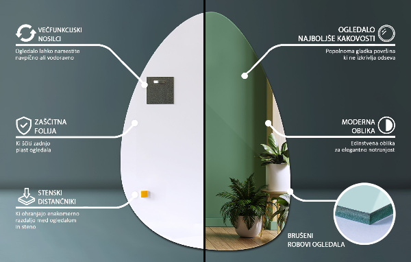 Egg mirror 57x80 cm