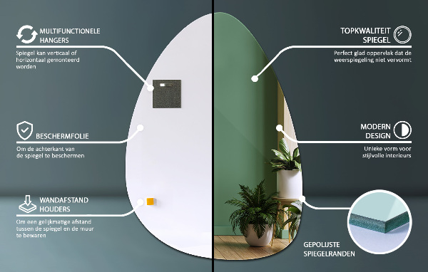 Egg mirror 57x80 cm