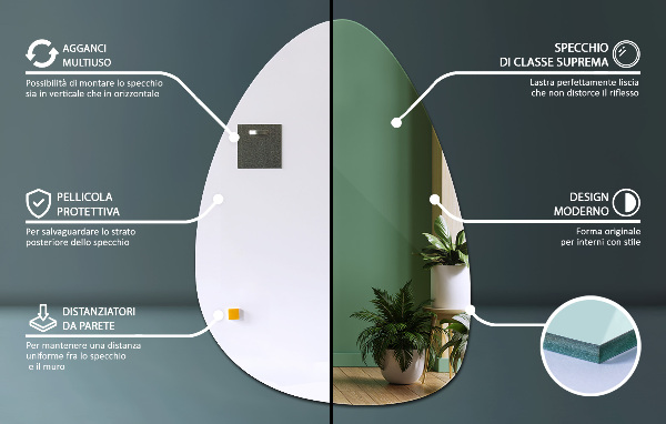 Egg mirror 57x80 cm