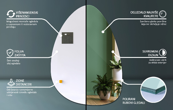Egg mirror 57x80 cm