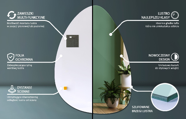 Egg mirror 57x80 cm