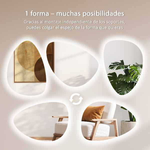Ovoid LED mirror 64x90 cm