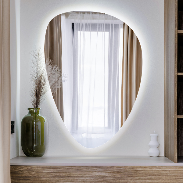 Ovoid LED mirror 64x90 cm