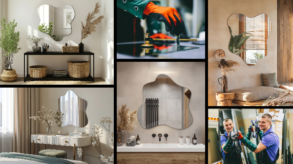 Mirror splash irregular 58x58 cm