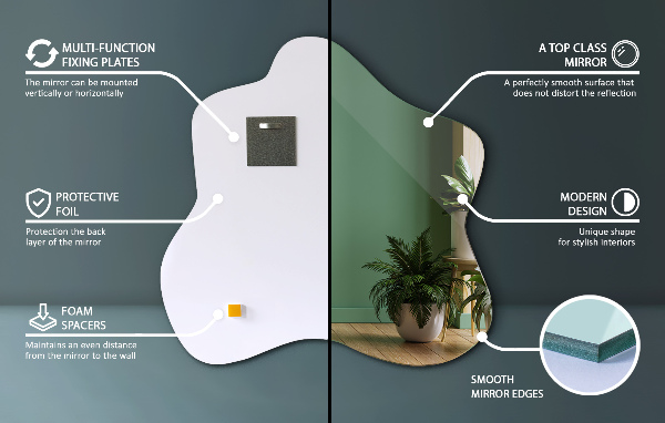 Mirror splash irregular 58x58 cm