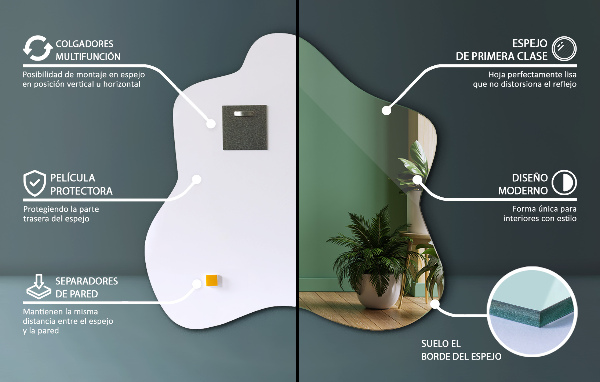 Mirror splash irregular 68x67 cm