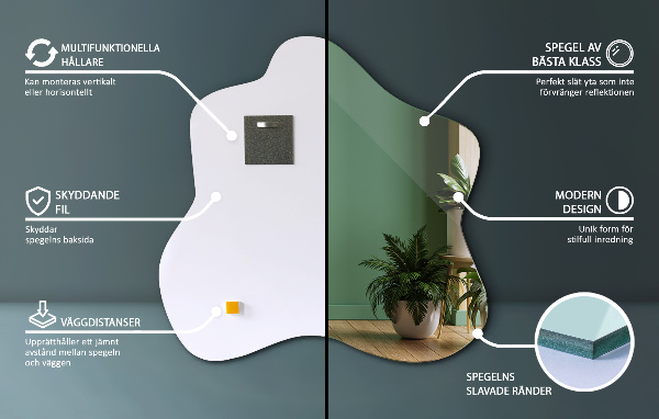 Mirror splash irregular 68x67 cm