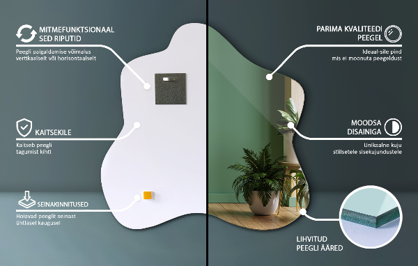 Mirror splash irregular 77x77 cm