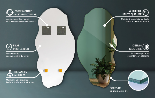 Irregular shape mirror stain 20x40 in