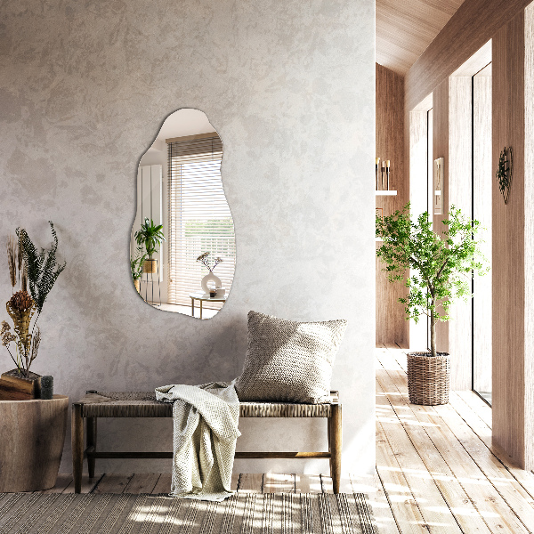 Irregular shape mirror original hanging 20x40 in