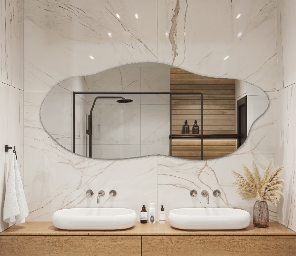 Irregular mirror decorative for the wall 35x80 cm