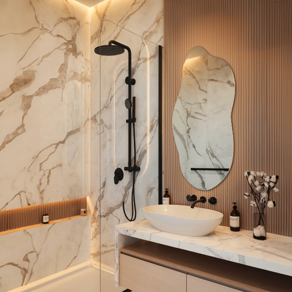 Irregular shape mirror without frame 40x90 cm