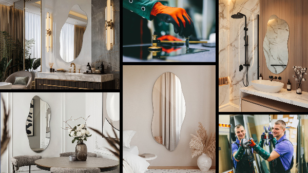 Asymmetrical mirror modern 45x100 cm