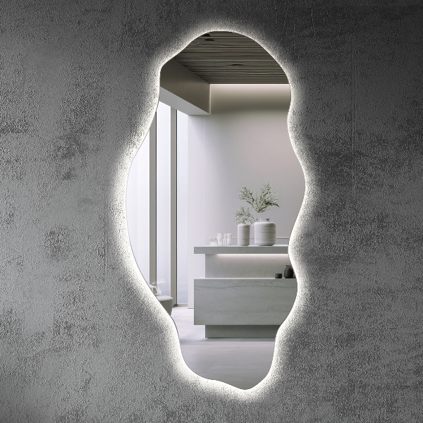 Organic mirror with led lights 50x100 cm