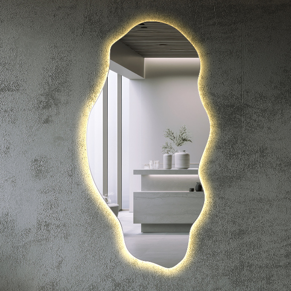 Organic mirror with led lights 50x100 cm