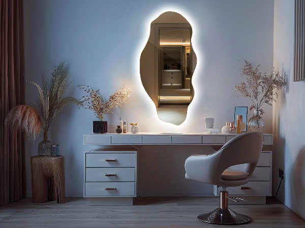 Organic mirror with led lights 50x100 cm