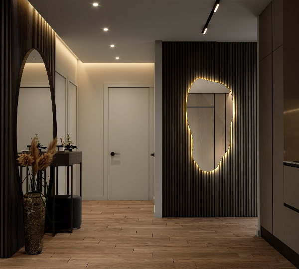 organic mirror with led lights modern 50x100 cm