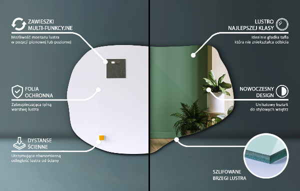 Asymmetric wall mirror 39x26 in