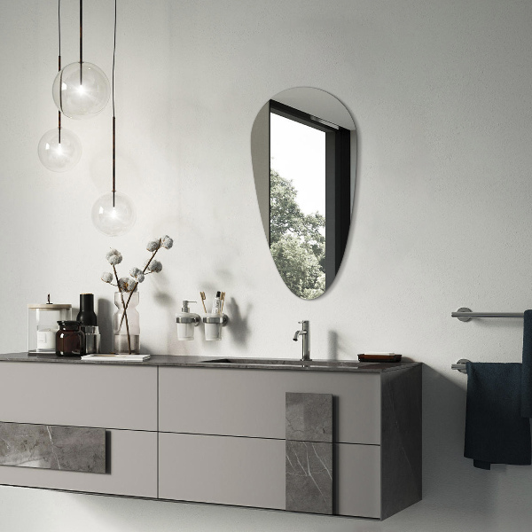 Asymmetrical teardrop mirror without frame 40x80 cm