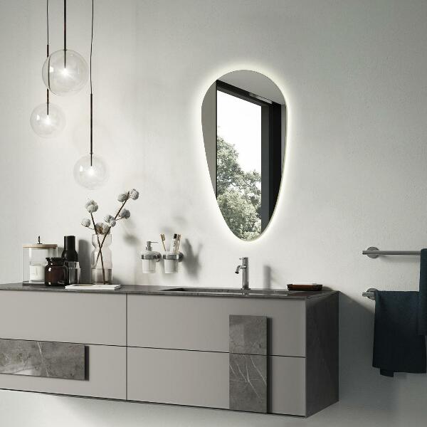 Teardrop illuminated mirror 35x70 cm