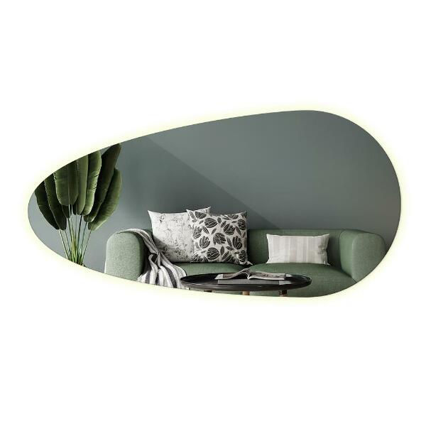 Led tear shaped wall mirror 40x80 cm