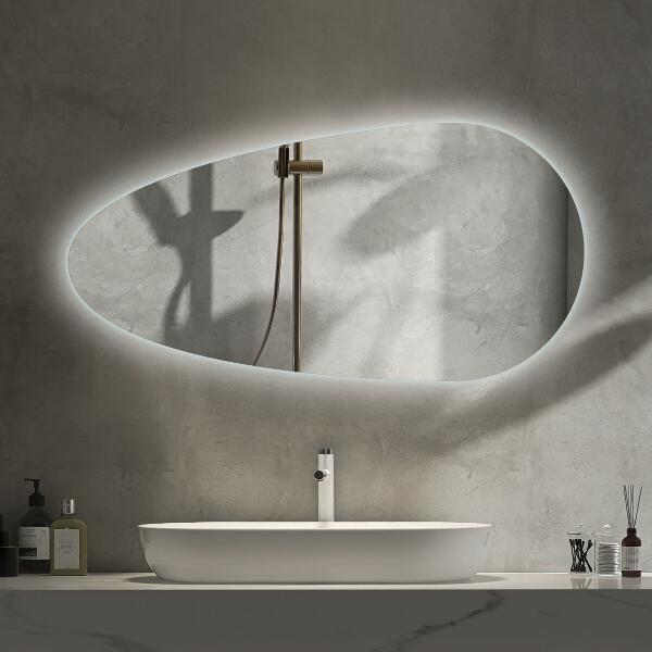 Led bathroom mirror drop shape 45x90 cm