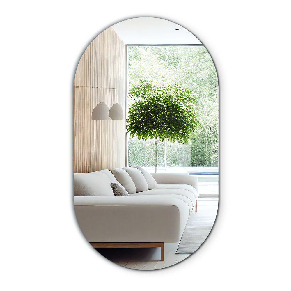 Oval wall mirror without frame 46x80 cm