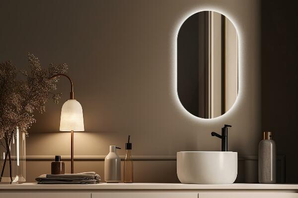 Led light mirror oval 58x100 cm