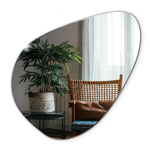 Organic shaped mirror frameless 48x48 cm