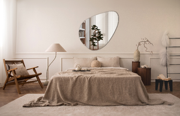 Organic shaped mirror frameless 48x48 cm