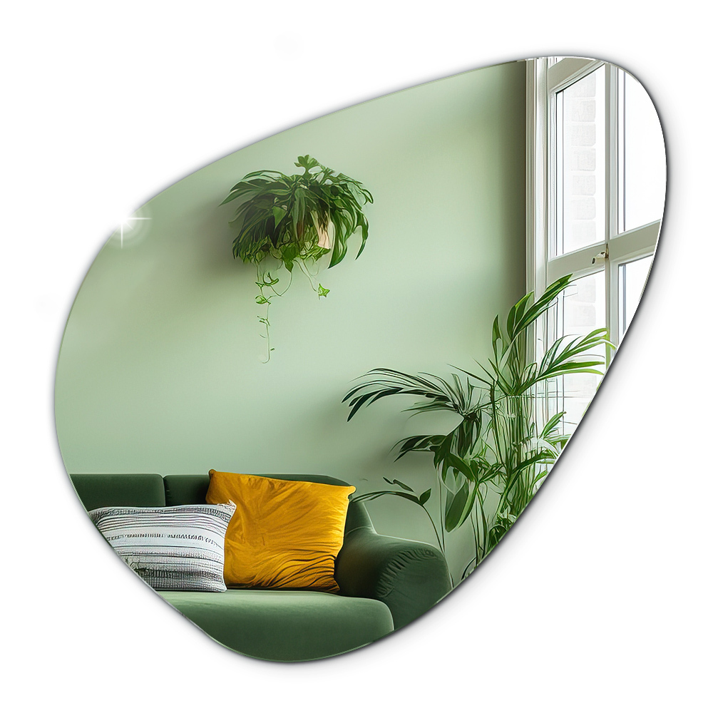 Irregular mirror organic shape modern design 77x77 cm
