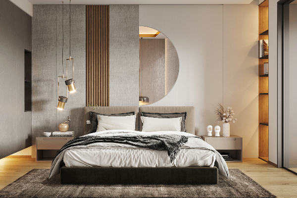 Half circle mirror without frame 30x60 cm