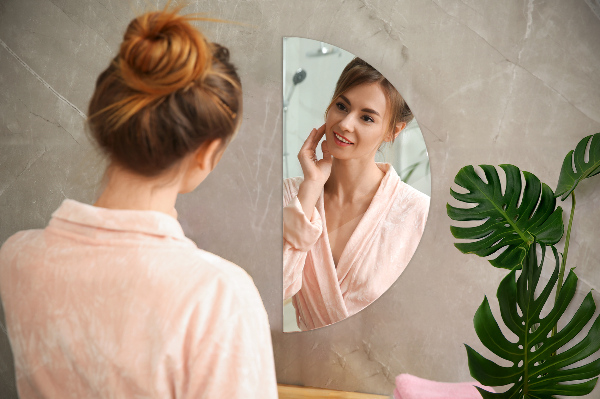 Modern half mirror without frame 50x100 cm