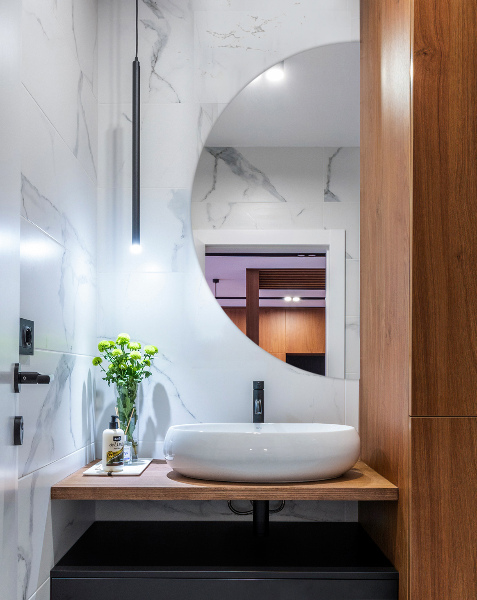 Modern half mirror without frame 50x100 cm