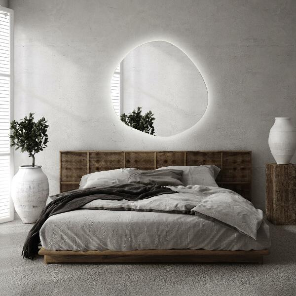 Irregular shape led mirror 68x67 cm