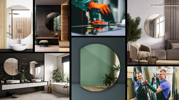 Semicircle mirror 74x90 cm