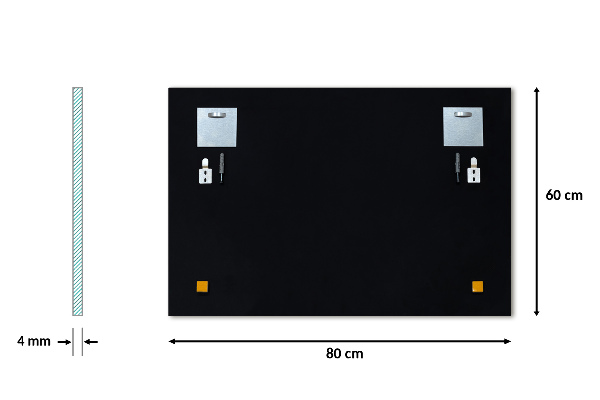 Frameless rectangular mirror 80x60 cm