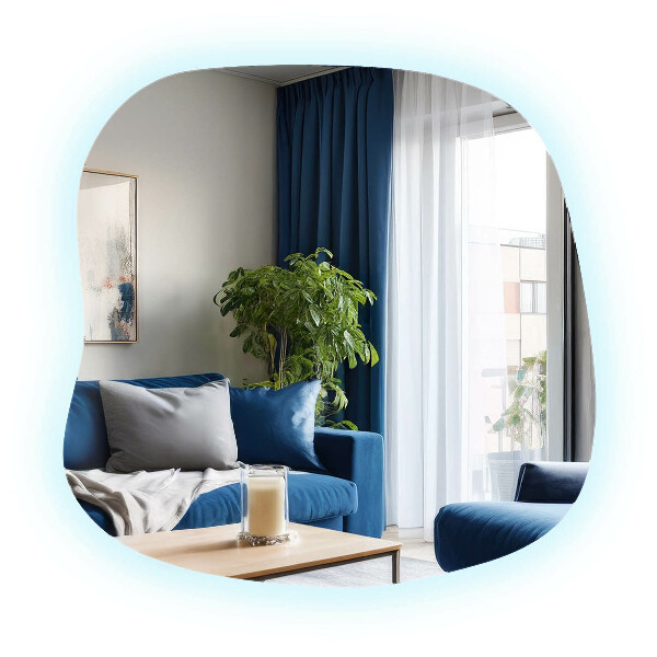 Asymetric led light mirror 59x58 cm