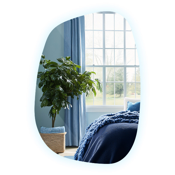Asymetric led light mirror 79x57 cm