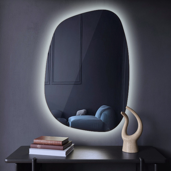 Asymetric led light mirror 79x57 cm